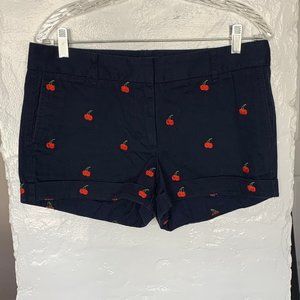 J Crew Cherry Print Chino Shorts Size 6